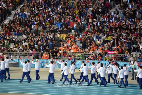 4일에 진행된 인천 아시아경기대회 페막식의 모습(사진 로금순기자)