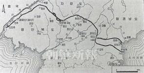 高麗千里長城城壁の配置図（「朝鮮遺跡遺物図鑑」10）
