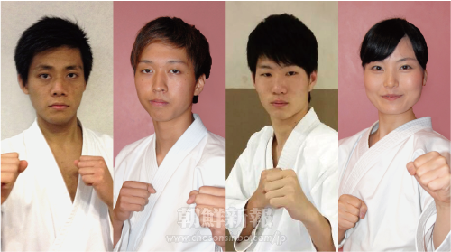 （左から）康成志選手、宋尹学選手、李晟柱選手、姜知衣選手