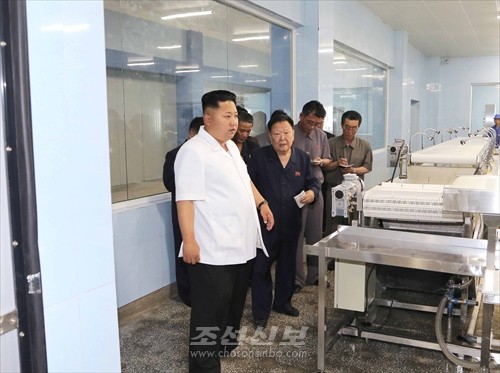 김정은원수님께서 새로 건설한 갈마식료공장을 찾으시고 조업준비를 잘할데 대한 과업을 제시하시였다.(조선중앙통신)