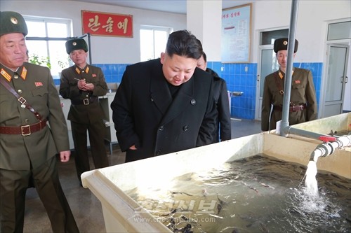 김정은원수님께서 5월9일메기공장을 현지지도하시였다.(조선중앙통신)