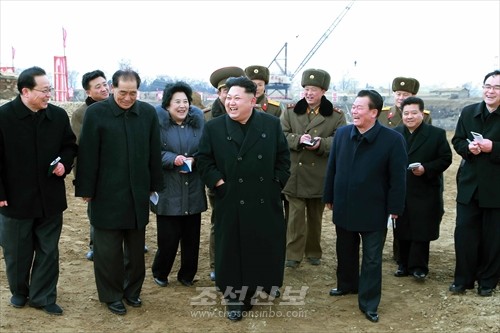 김정은원수님께서 과학기술전당건설장을 현지지도하시였다.(조선중앙통신)