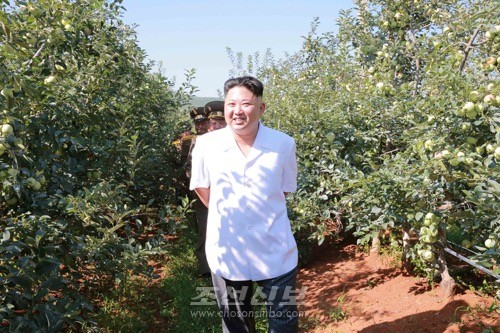 김정은원수님께서 대동강과수종합농장을 현지지도하시였다.(조선중앙통신)